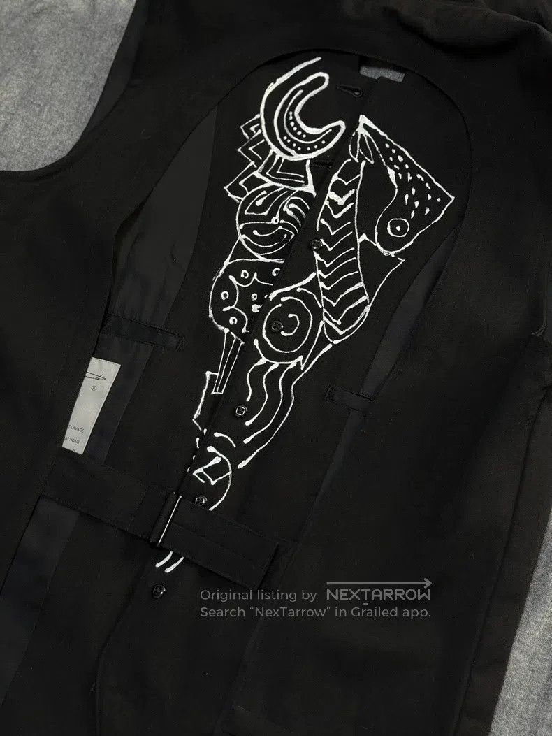 Yohji Yamamoto Yohji Yamamoto 21ss Main Line Show Graffiti Hooded Vest Size US L / EU 52-54 / 3 - 7 Thumbnail