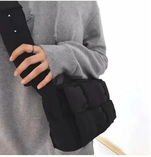 VIBE Black Padded Cross Body Shoulder Bag y2k streetwear Size ONE SIZE - 3 Thumbnail