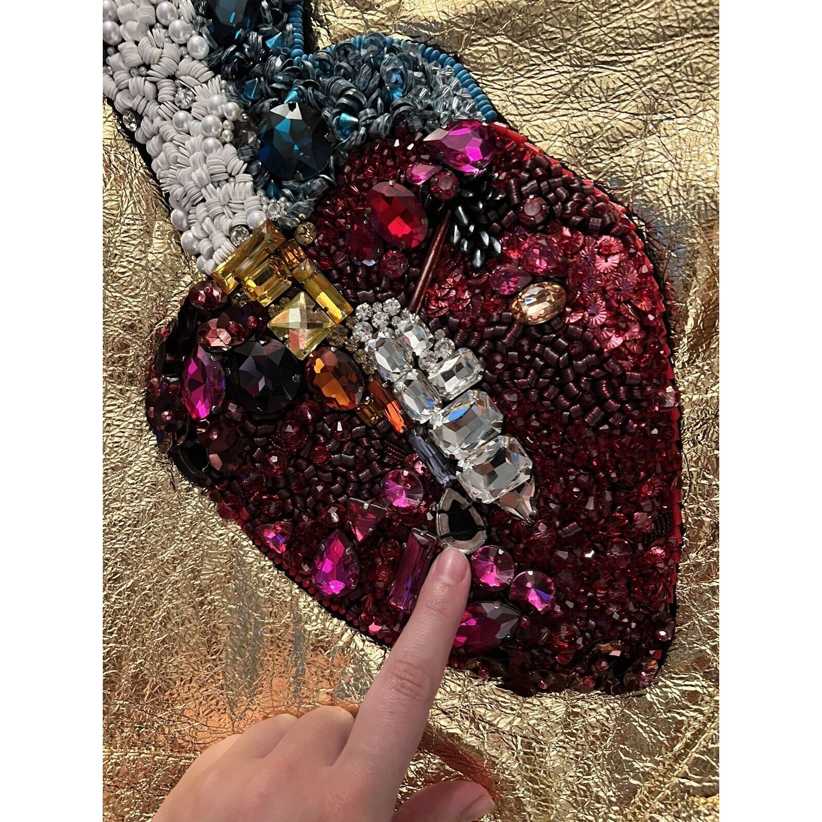 Marc Jacobs Marc Jacobs Fox Fur Leather Jacket Gold Sequin Lips M 6 Size M / US 6-8 / IT 42-44 - 7 Thumbnail