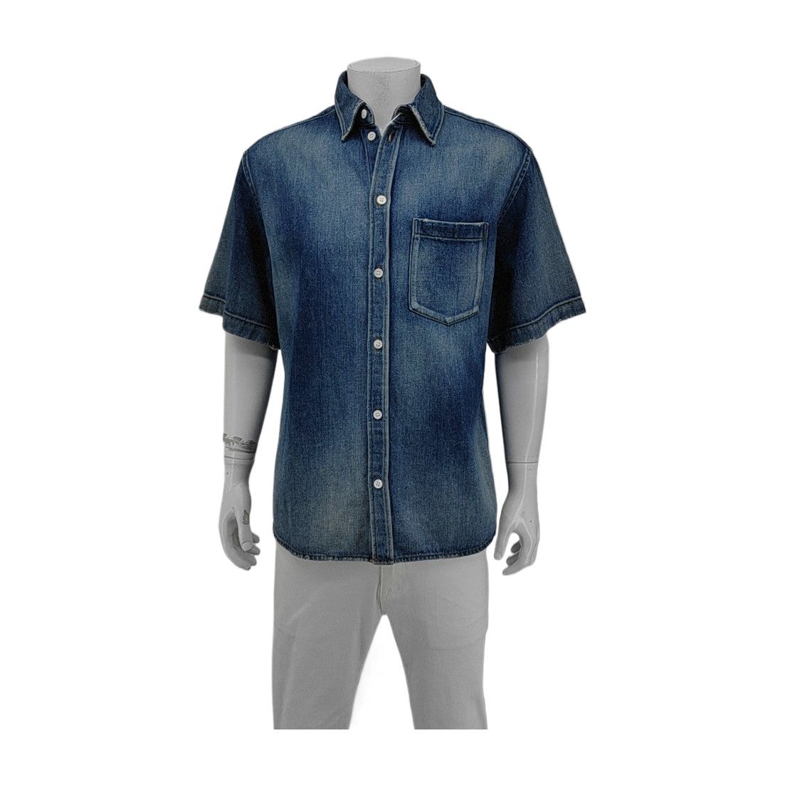 Balenciaga Balenciaga Denim Short Sleeve Shirt Size M Size US M / EU 48-50 / 2 - 1 Thumbnail