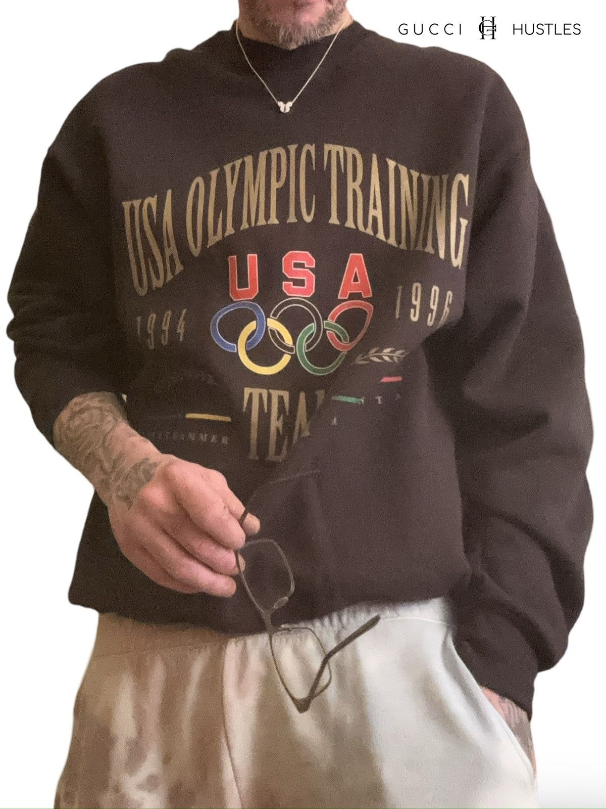 Hanes Vintage 90’s Olympic Team USA Sweatshirt Size US XL / EU 56 / 4 - 3 Thumbnail
