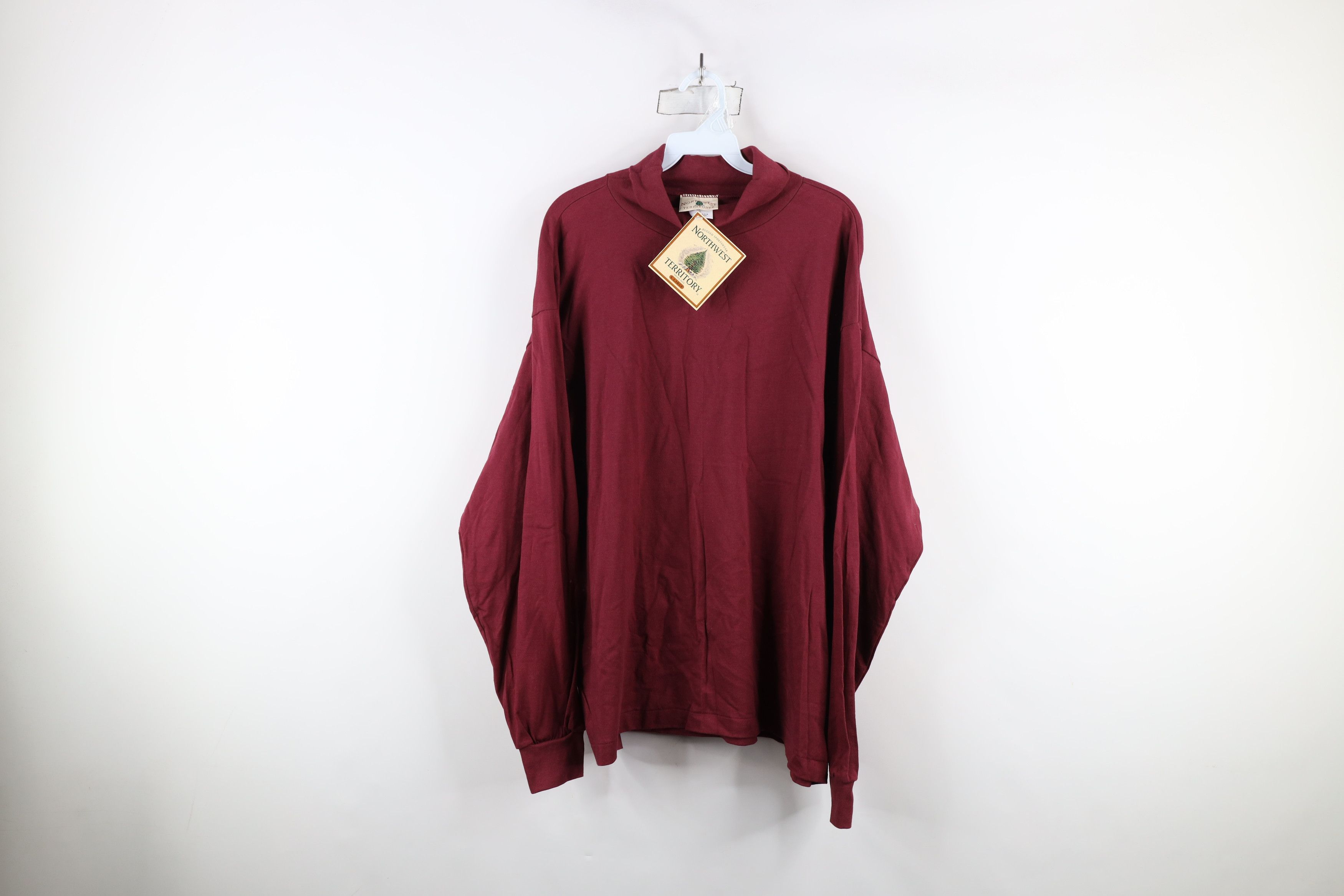 Vintage Deadstock Vintage 90s Streetwear Turtleneck T-Shirt Red USA Size US XL / EU 56 / 4 - 1 Thumbnail