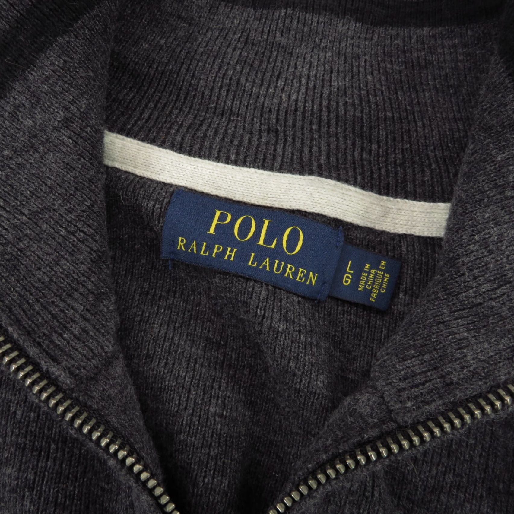 Polo Ralph Lauren VINTAGE Polo Ralph Lauren Sweater Men Large Heather Charcoal Embroidered Script Spellout Size US L / EU 52-54 / 3 - 4 Thumbnail