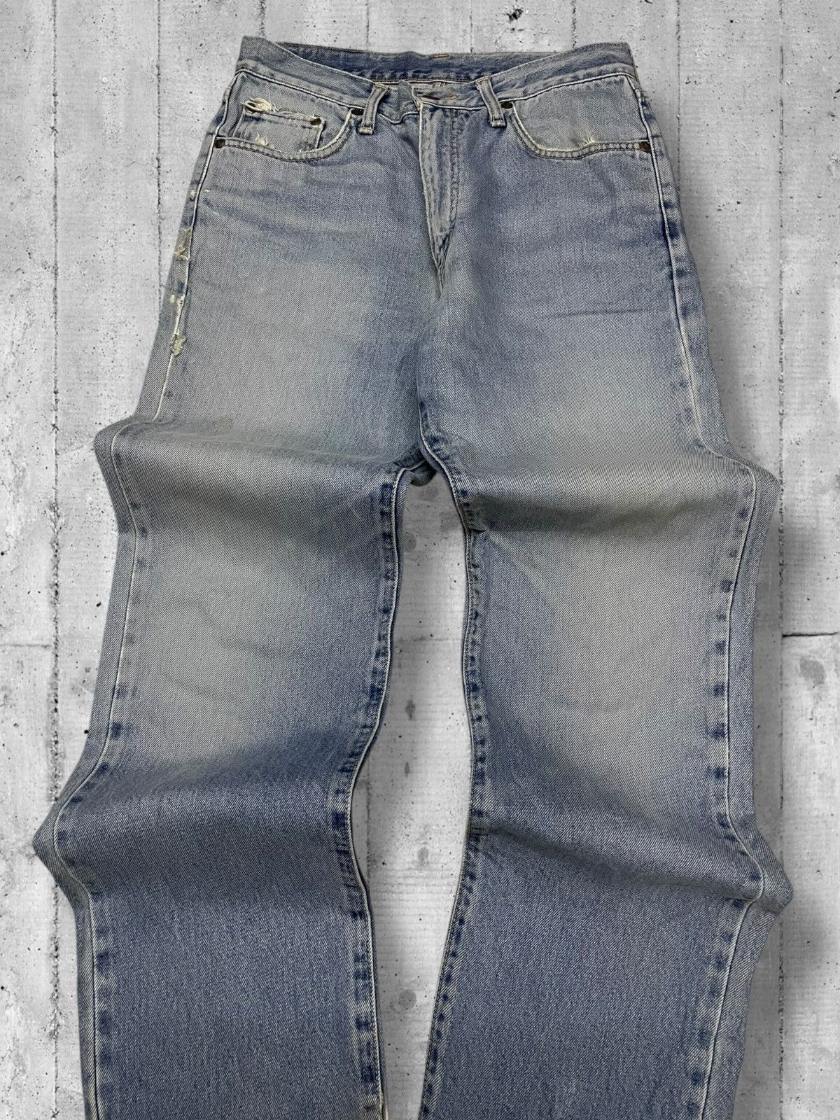 Designer × Edwin × Vintage Vintage 90s Japan Designer Edwin Blue Wash Distressed Denim Size US 29 - 4 Thumbnail