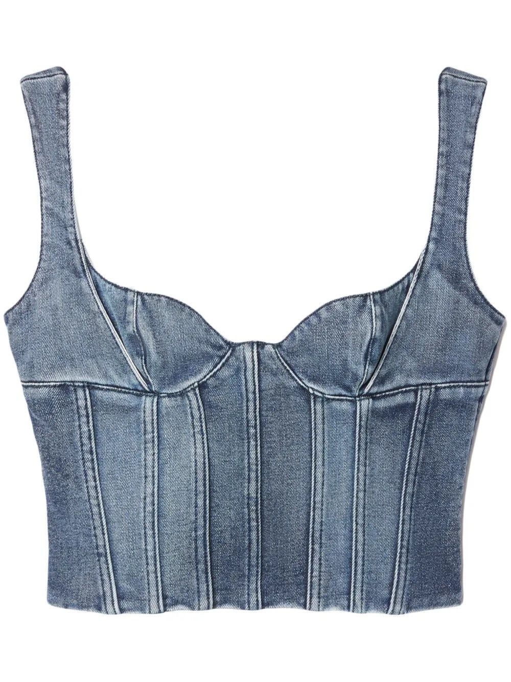 Off-White o1y1225 Denim Bustier in Blue Size XS / US 0-2 / IT 36-38 - 1 Thumbnail