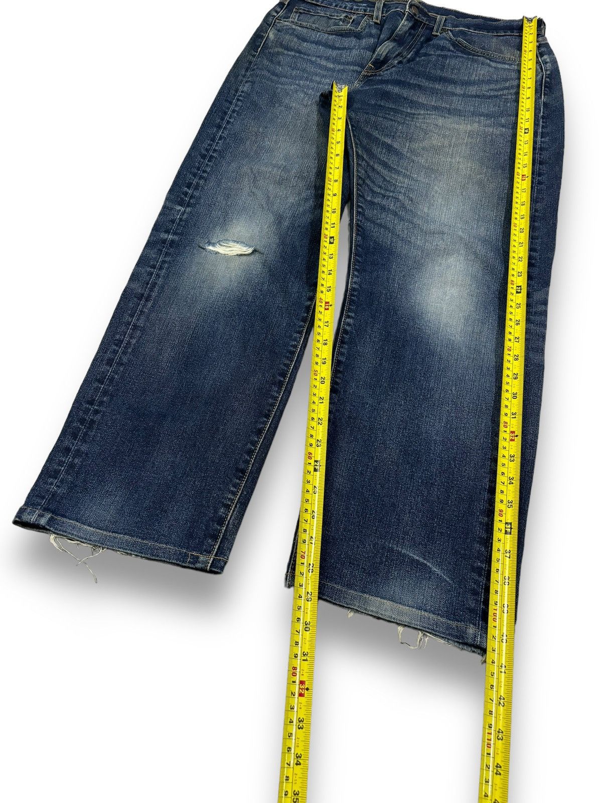 Levi's Vintage Clothing Vintage Y2K Levis Premium Big E Loose Fit Distressed Jeans Size US 34 / EU 50 - 16 Thumbnail