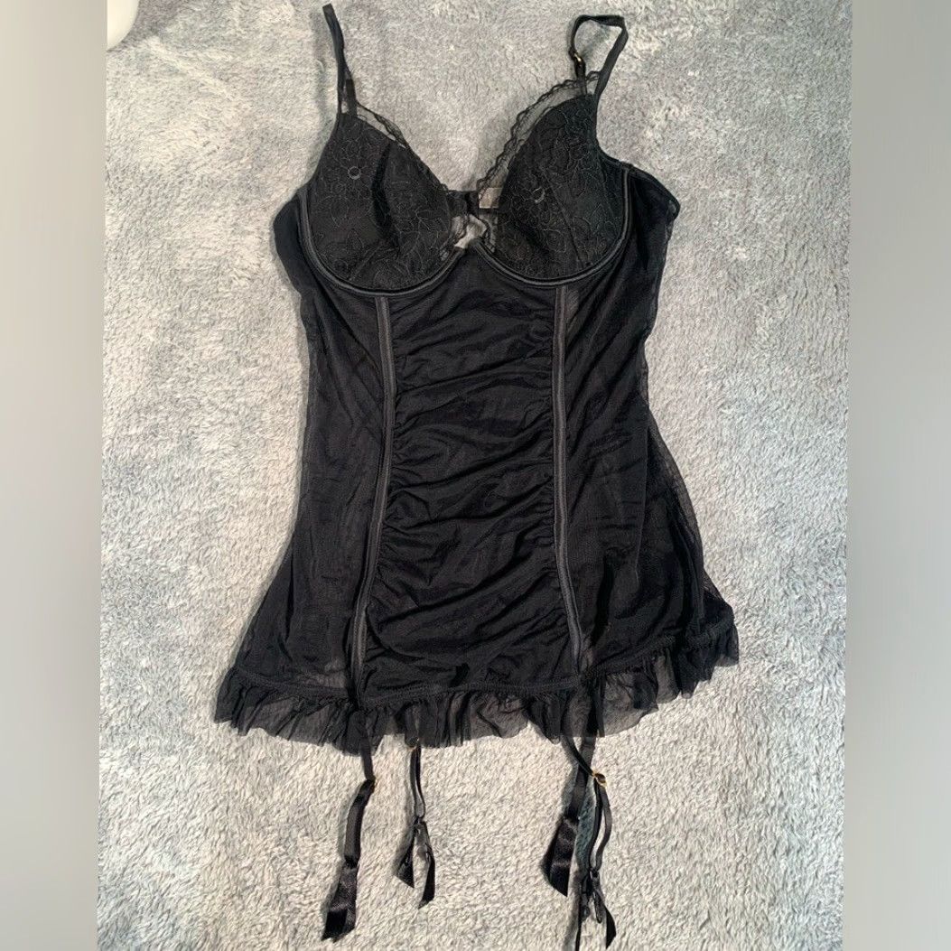 Victoria's Secret Victoria's Secret Black Lace Chemise Slip Dress Women One Size Regular Chemise Black Lace Slip Victoria's Secret Size ONE SIZE - 2 Thumbnail