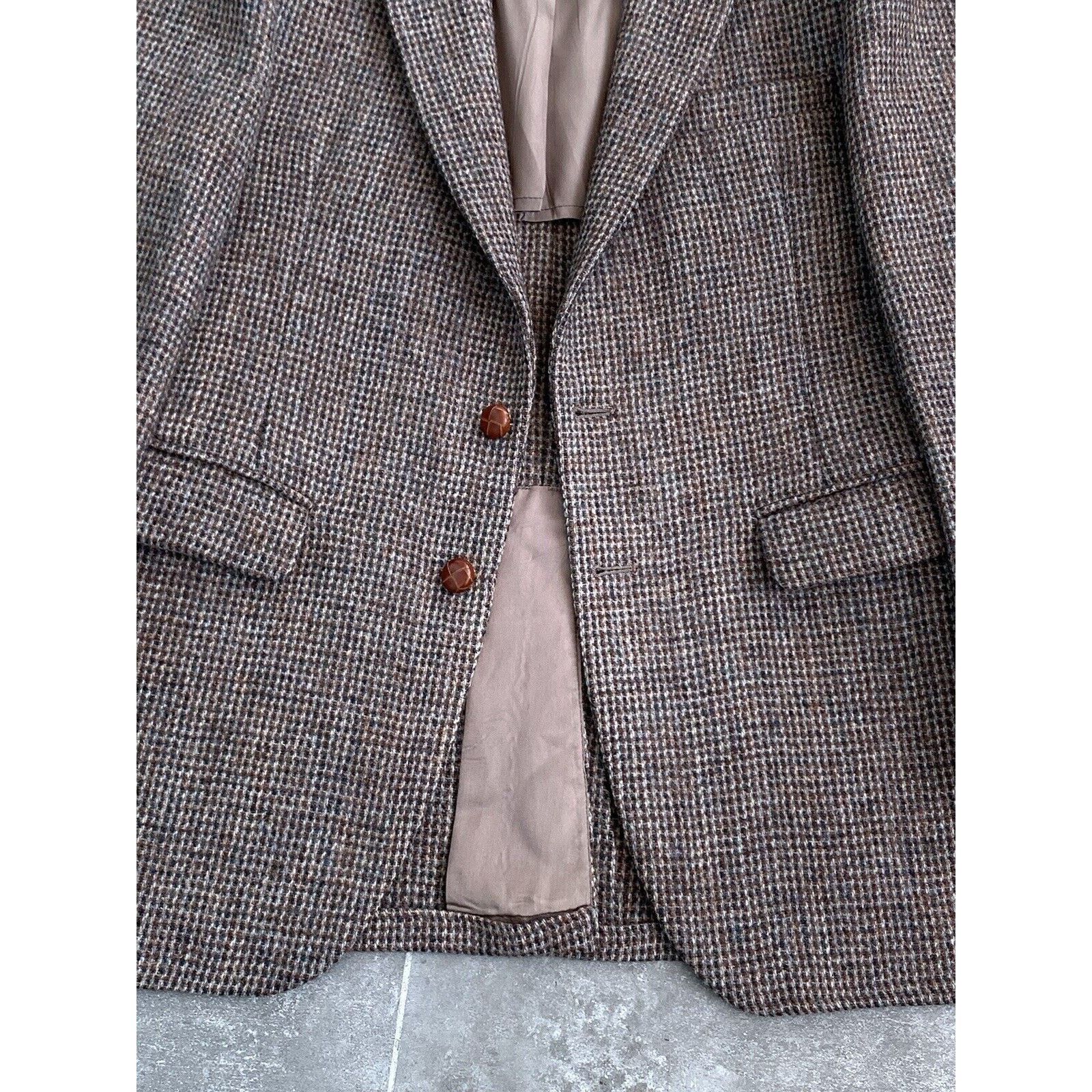 Harris Tweed × Vintage Men's HARRIS TWEED MADE IN USA Sport Blazer Jacket EU 48 M Size 48R - 16 Thumbnail