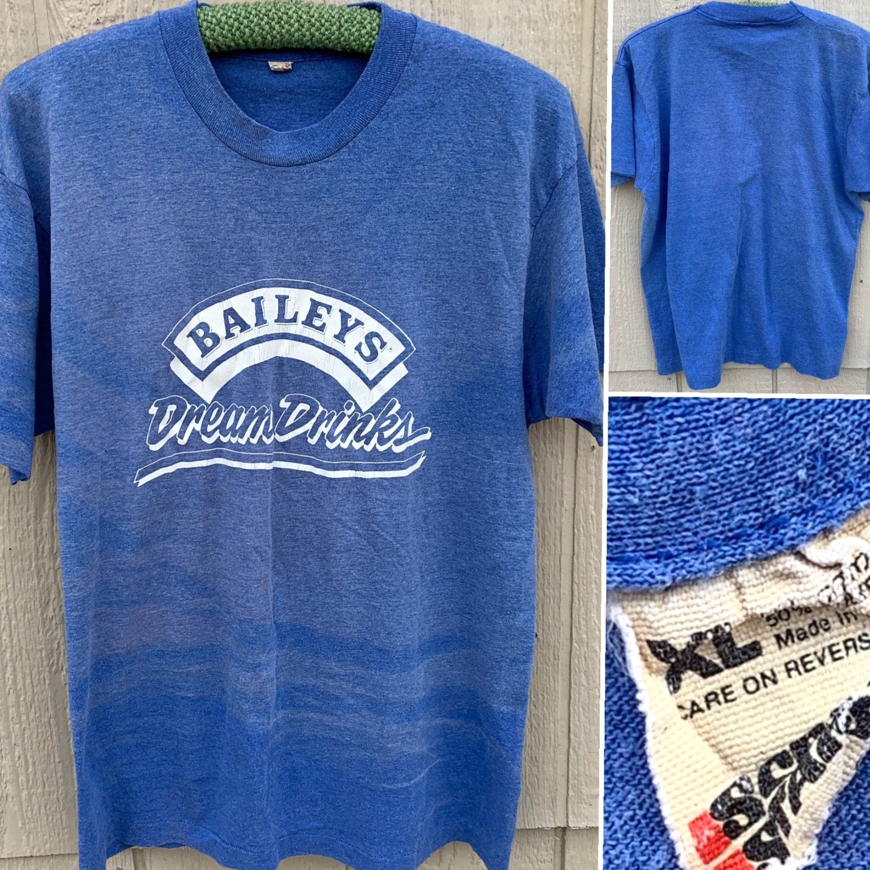 Vintage VINTAGE Screen Stars Bailey’s Dream Drinks T-Shirts XL 80s 1980s Made In USA Men Short Sleeve Graphic Tee Blue United States Size US XL / EU 56 / 4 - 5 Thumbnail