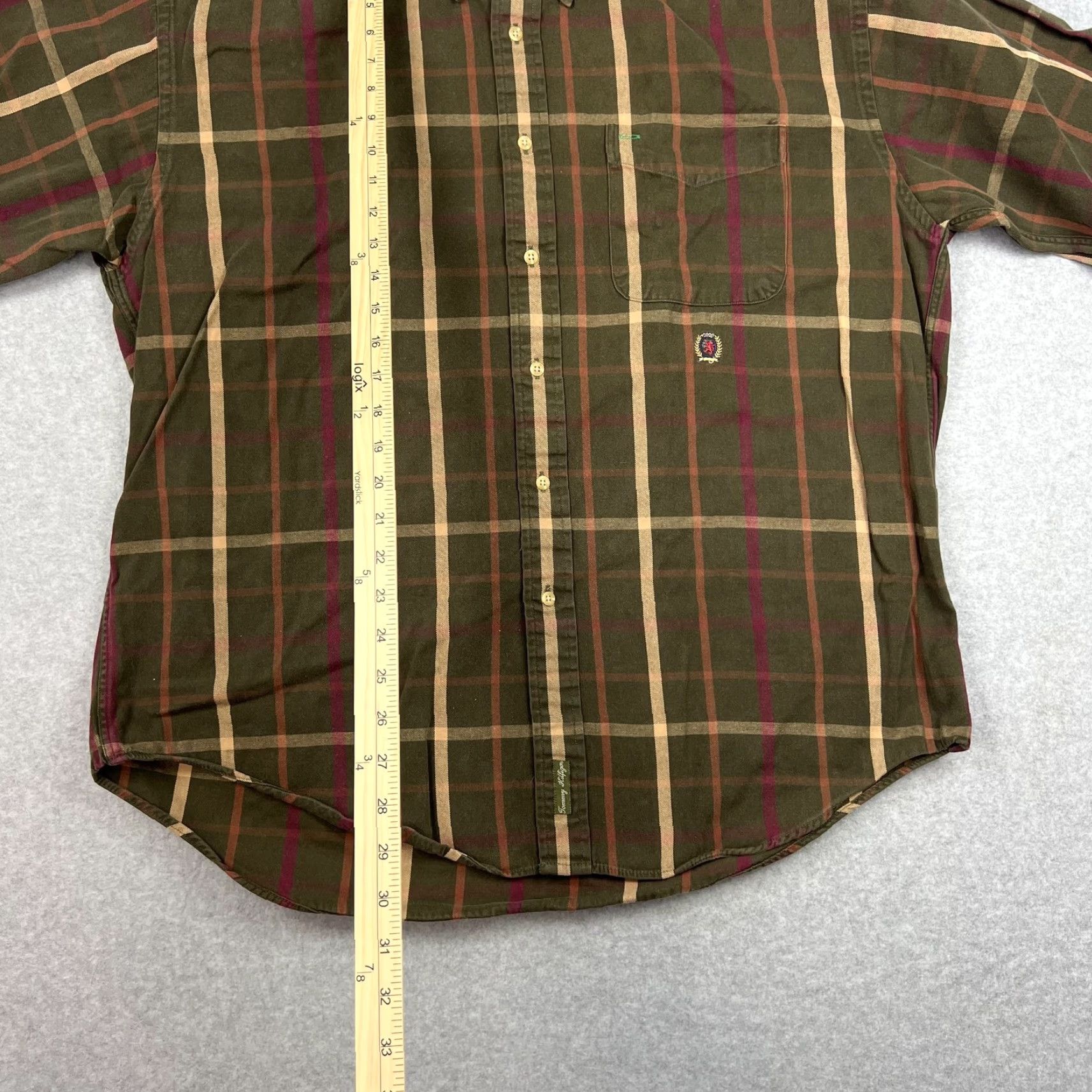 Tommy Hilfiger Tommy Hilfiger Shirt Mens L Green Plaid Button Up Crest Logo Casual Vintage 90s Mens Size US L / EU 52-54 / 3 - 3 Thumbnail