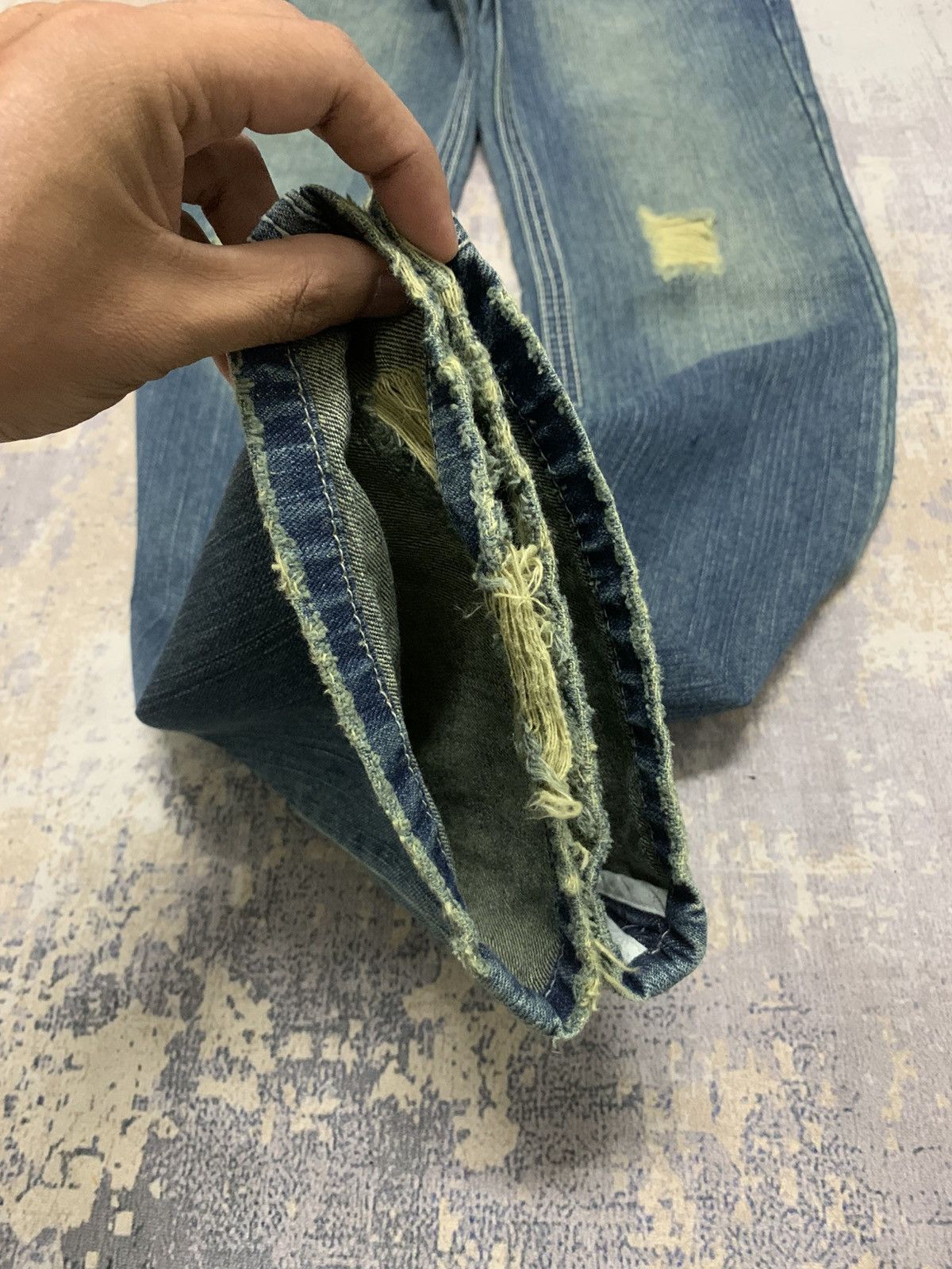 Japanese Brand Spiga Y2K Distressed Bootcut Jeans Vintage Low Rise Denim Size US 29 - 5 Thumbnail