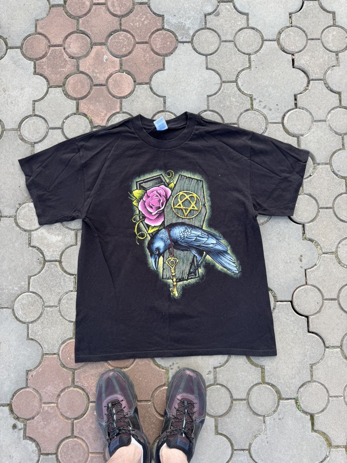 Band Tees Vintage Him 2007 Crow Tee Shirt Size US L / EU 52-54 / 3 - 2 Thumbnail