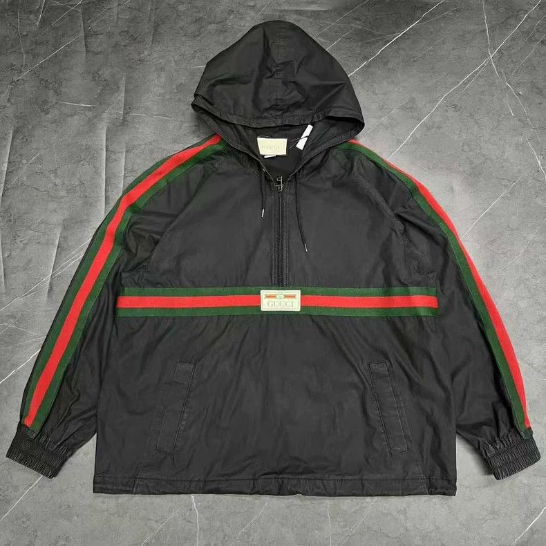 Gucci Gucci Half-Zip Stripe Windbreaker Jacket-yf Size US XL / EU 56 / 4 - 1 Thumbnail