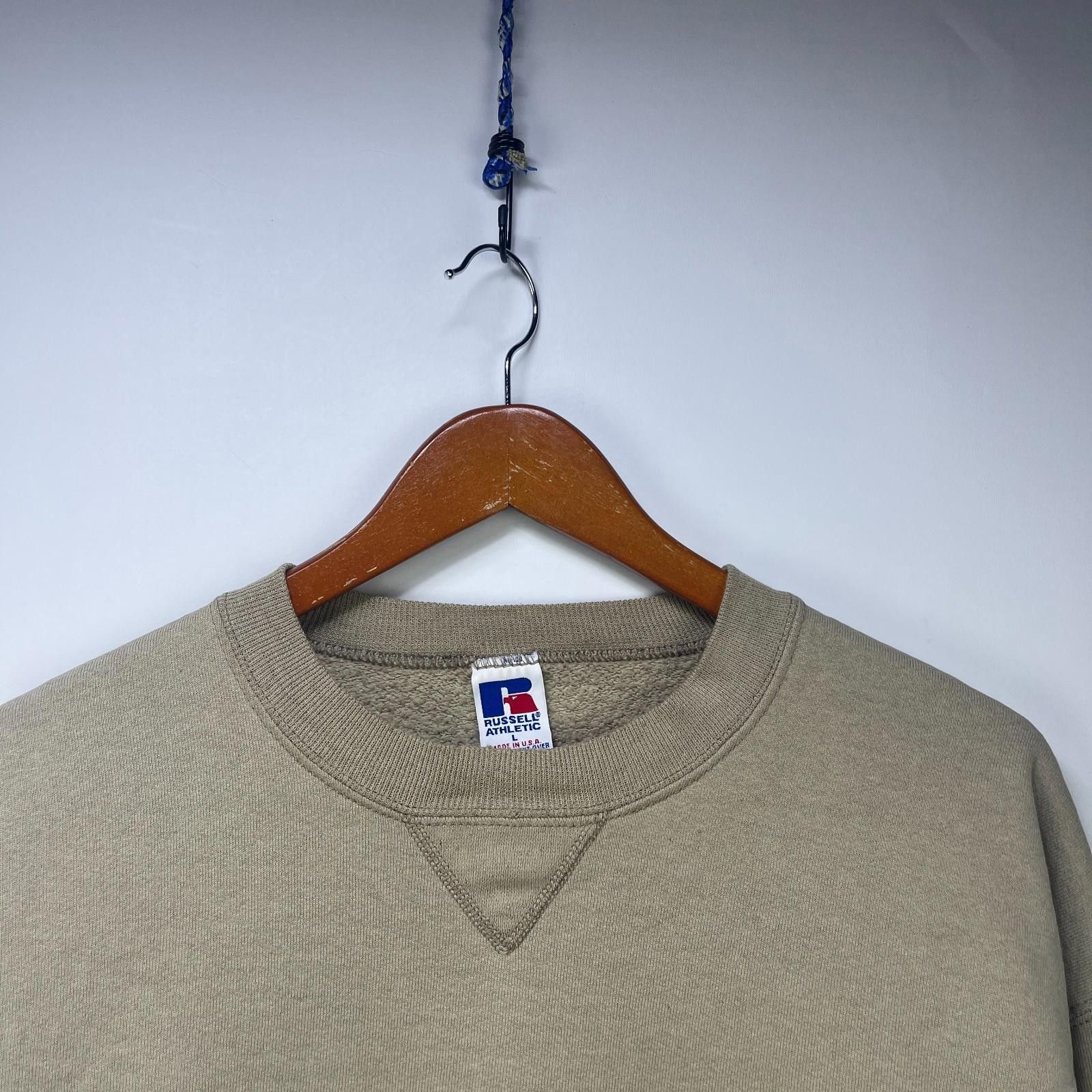 Russell Athletic Vintage 90s Russell Athletic Beige Blank Sweatshirt Large Size US L / EU 52-54 / 3 - 2 Thumbnail