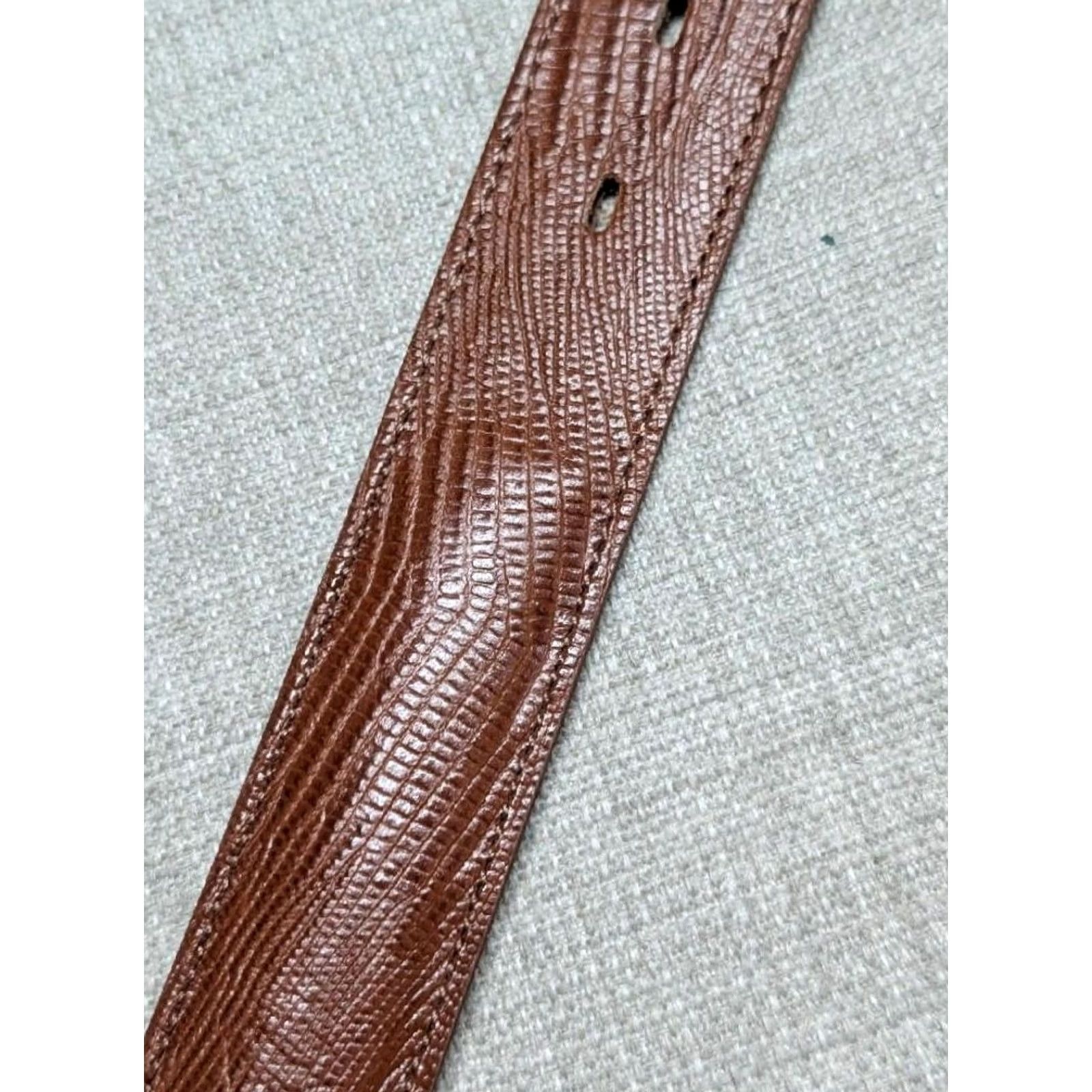 Vintage VINTAGE Nocona belt Western 28 Leather Lizard Skin Brown Belt Men XS? Size 28 - 4 Thumbnail