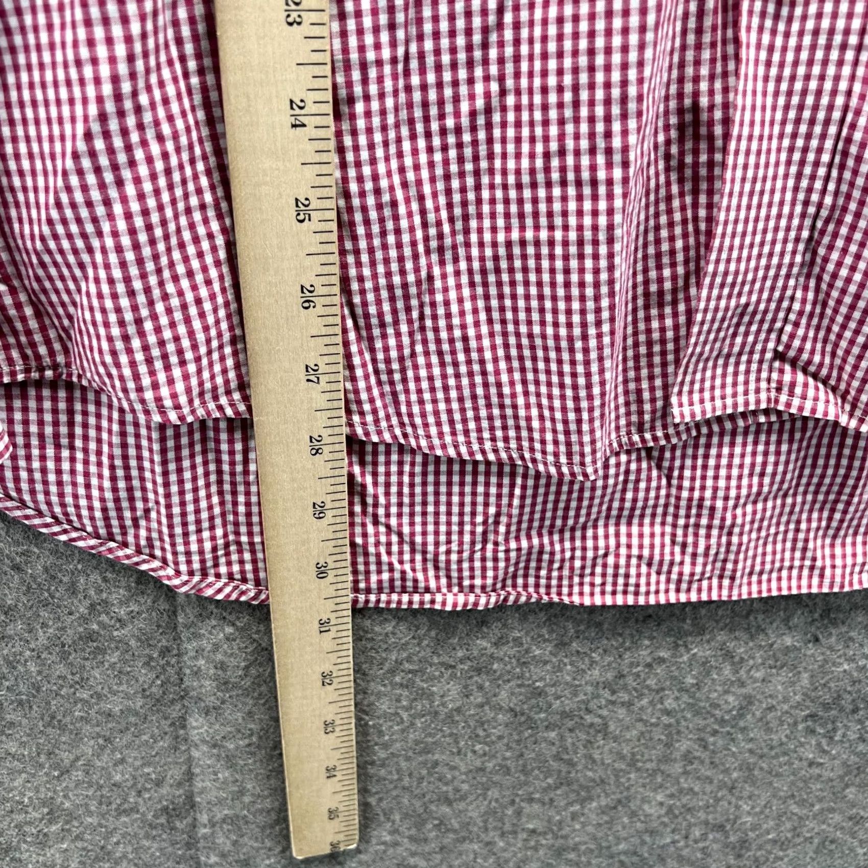 Vineyard Vines Vineyard Vines Shirt Mens M Red Button-Up Whale Preppy Check Gingham | Button-Down Collar | Long Sleeve | Cotton | Classic Fit - Vintage Size 40R - 4 Thumbnail