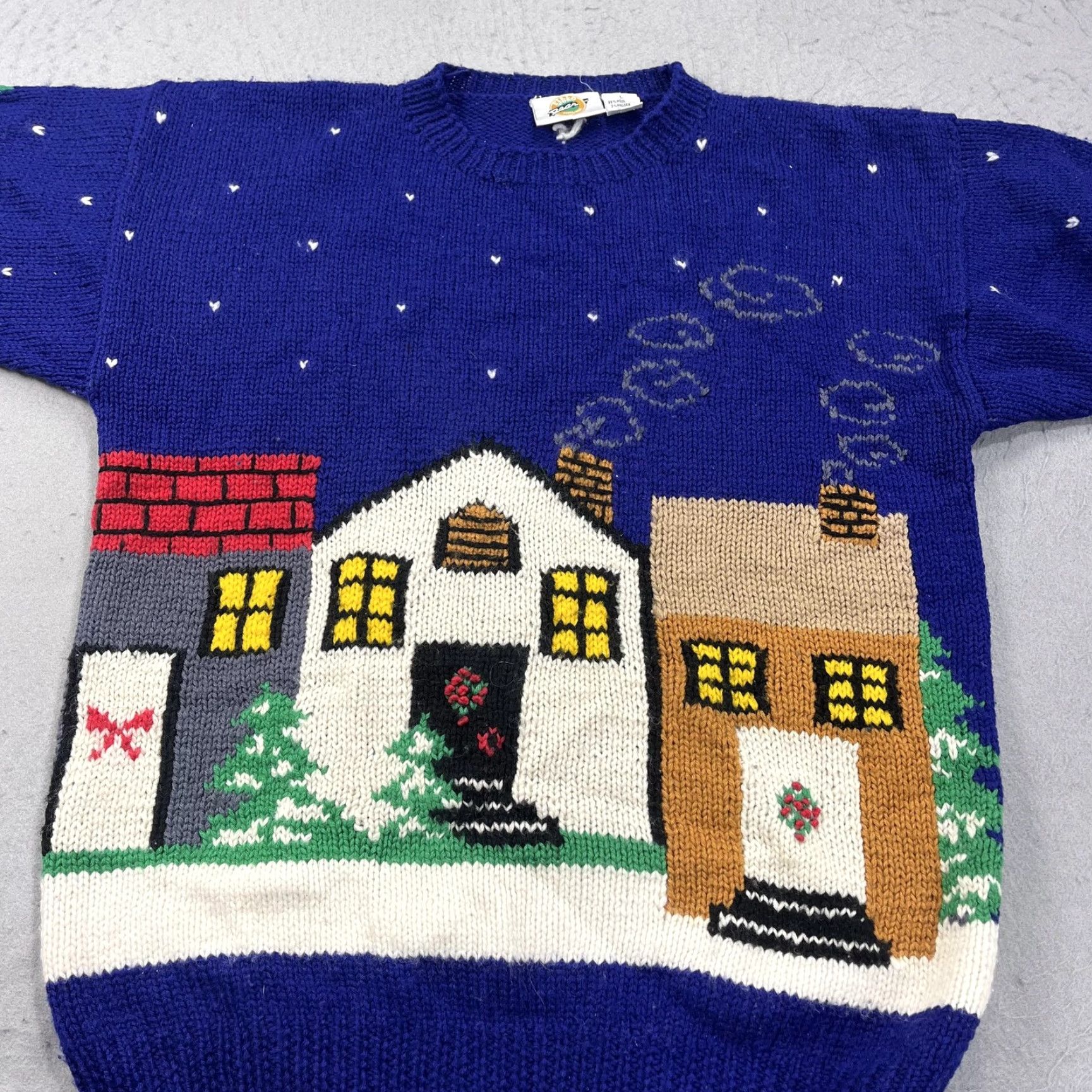 Vintage VINTAGE Field Gear Sweater Womens Large Blue Wool Angora Nylon Crew Neck Long Sleeve Polka Dot Snow Scene Christmas Ugly Christmas Holiday 90s Size L / US 10 / IT 46 - 4 Thumbnail