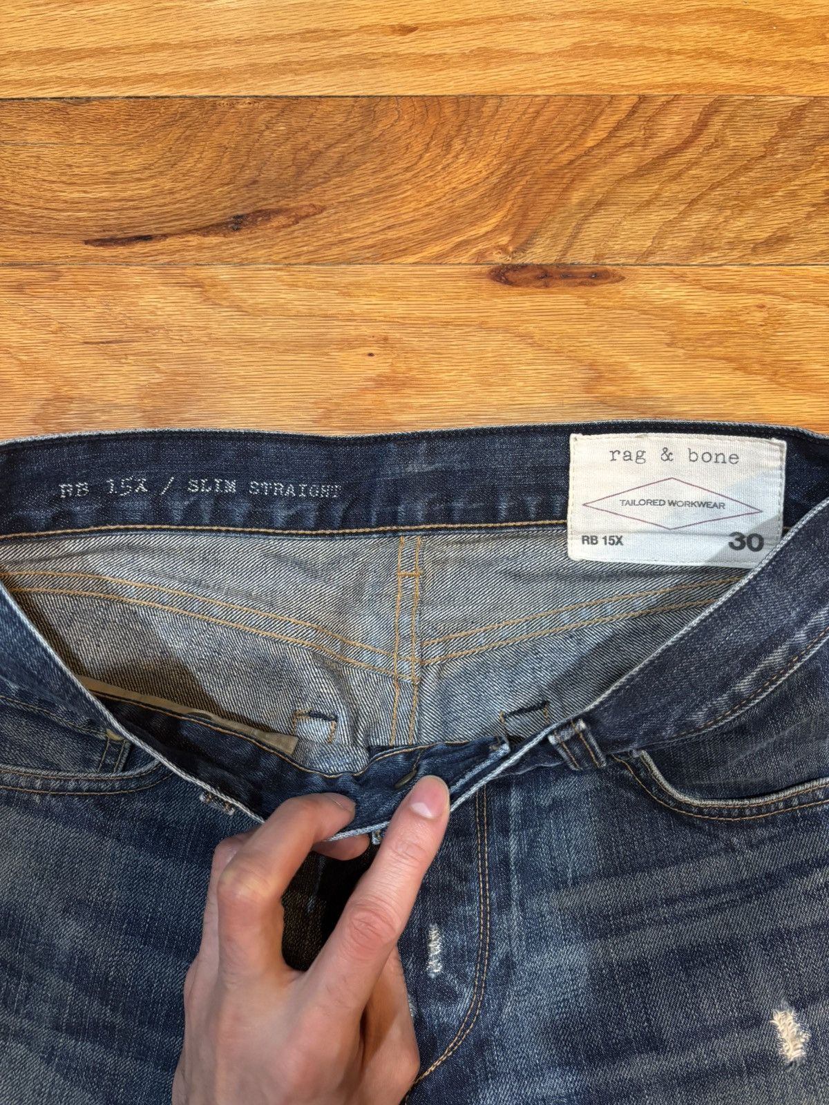 Rag & Bone Rag & Bone Slim Straight Denim Size US 30 / EU 46 - 3 Thumbnail
