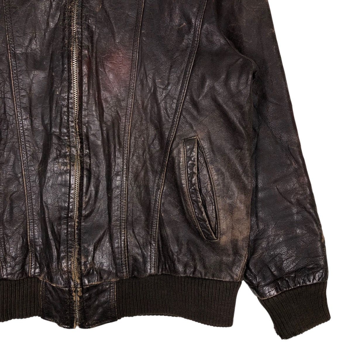 Japanese Brand 🔥Vtg Leather Jacket Three Man Japan Issey Miyake Japan Size US L / EU 52-54 / 3 - 5 Thumbnail