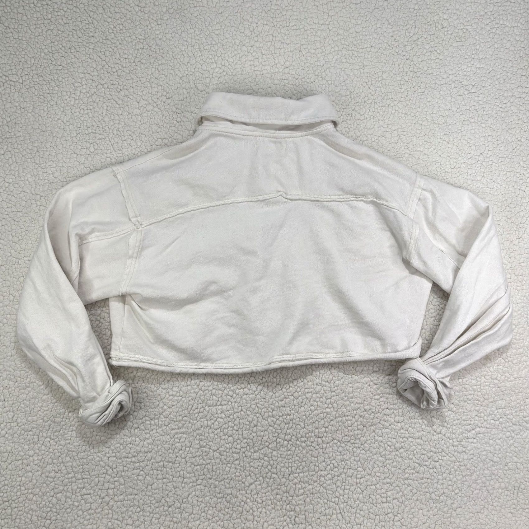 Vintage We The Free We The Free Saturday Cropped Shirt Jacket Oversized Top White S Cotton Shacket Free People Mens? Womens? Size S / US 4 / IT 40 - 7 Thumbnail