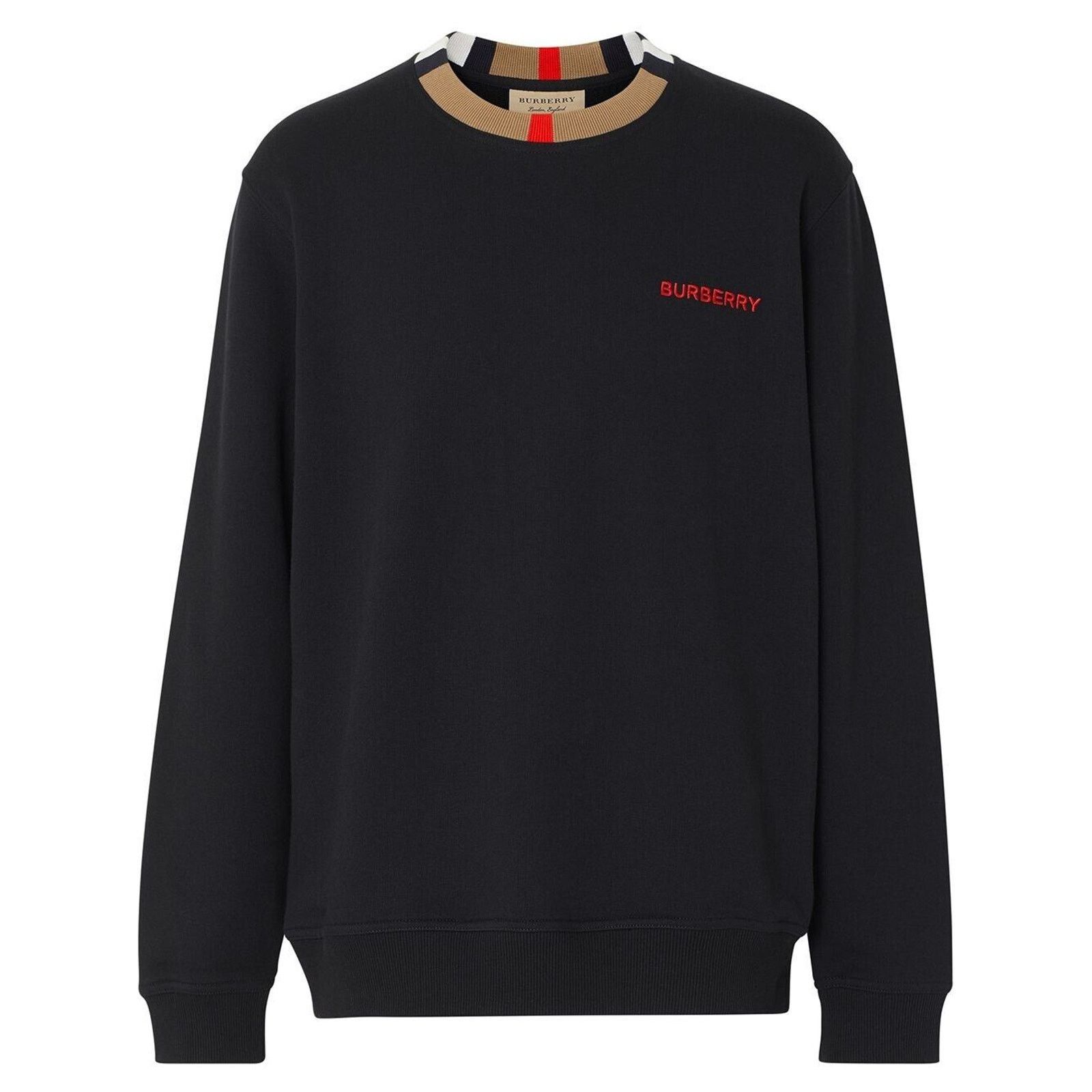 Burberry JARRAD BLACK COTTON ICON STRIPE COLLAR RED LOGO SWEATER L Size US L / EU 52-54 / 3 - 1 Thumbnail