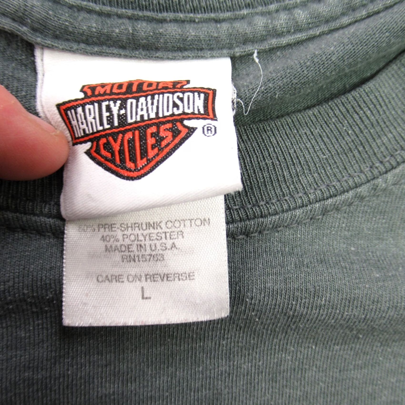 Harley Davidson Harley-Davidson Shirt Mens Large Long Sleeve Crew Neck Casual Green Lightweight Size US L / EU 52-54 / 3 - 4 Thumbnail