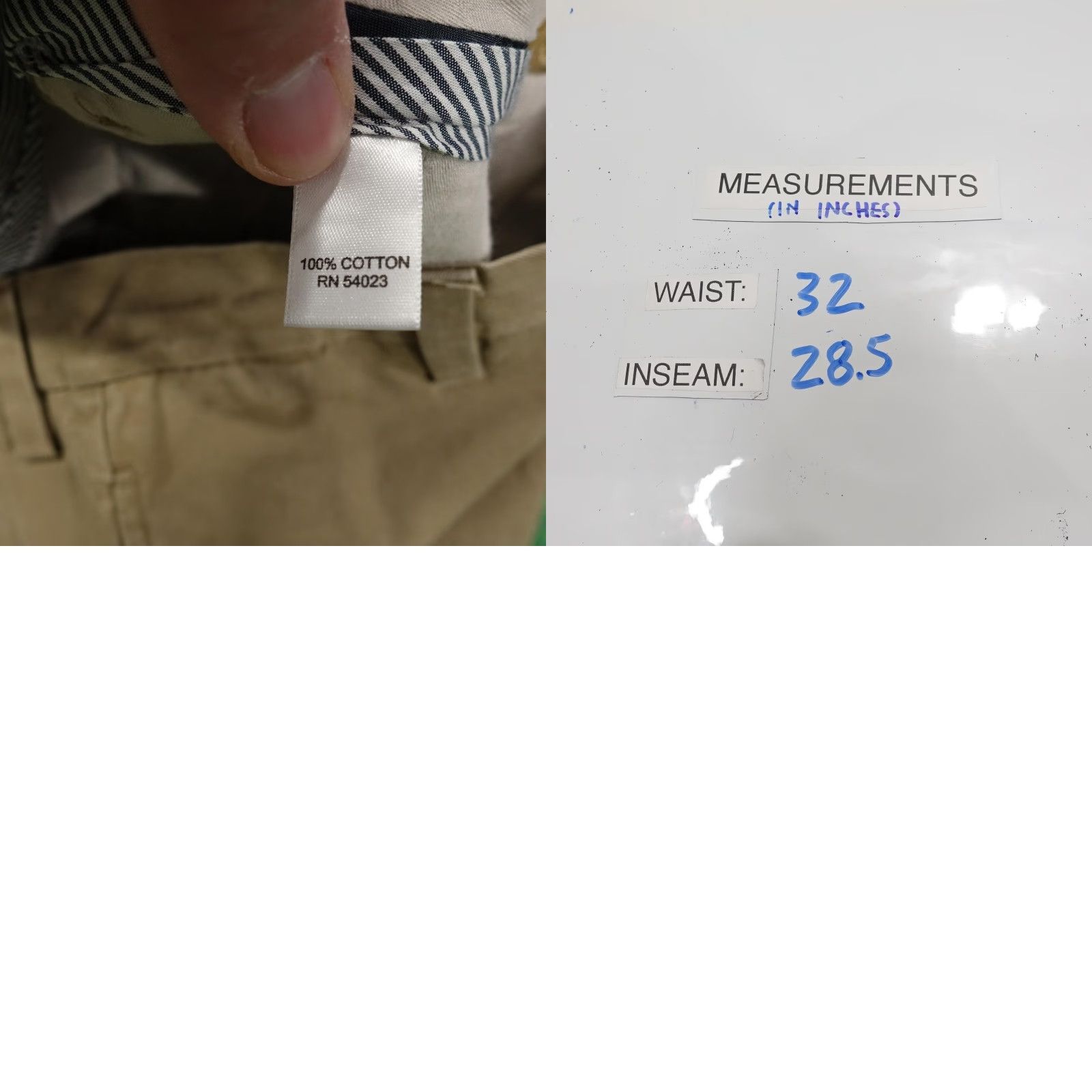 Banana Republic VINTAGE Banana Republic Pants Gavin Chino Flat Front Cotton Beige Mens 32x30 Khaki 30in Inseam Size US 32 / EU 48 - 8 Thumbnail