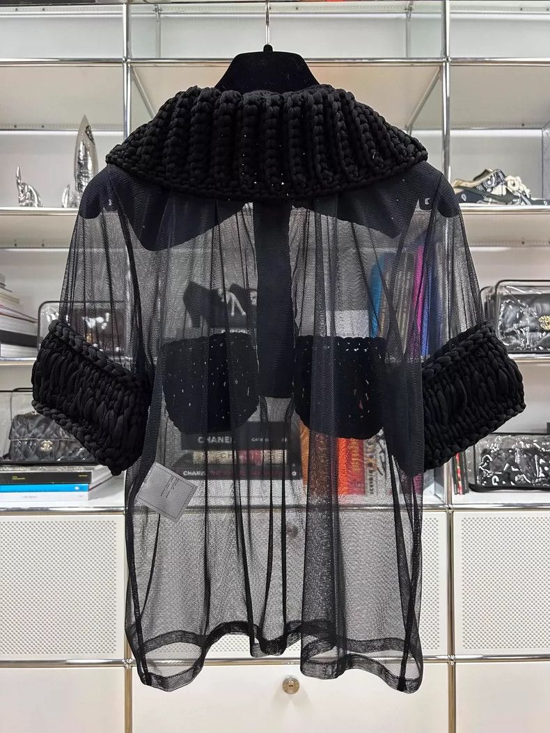 Chanel Chanel Black knitted stitching mesh short sleeves 2504-Next Size XS / US 0-2 / IT 36-38 - 2 Thumbnail