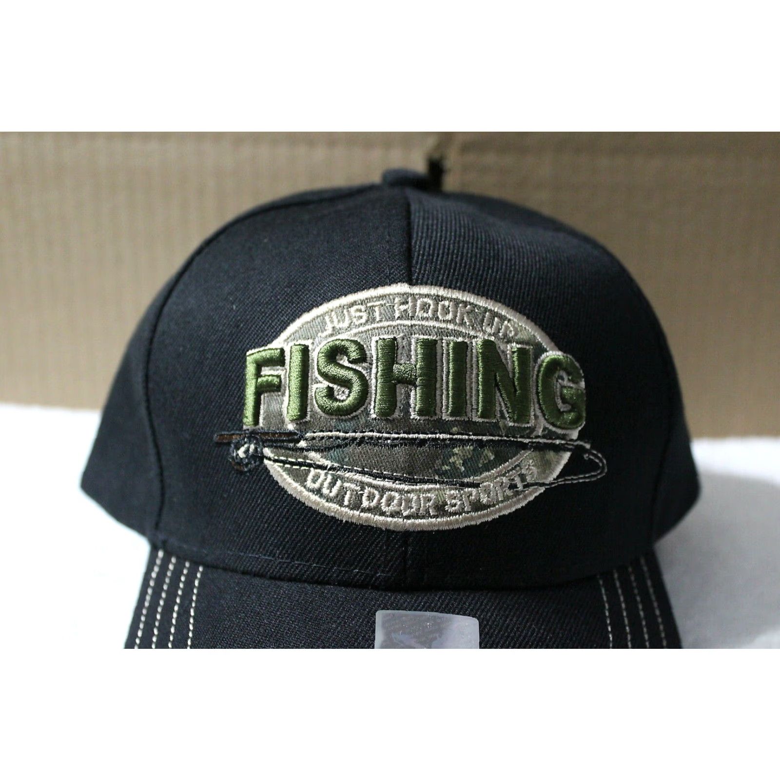 Vintage CALI Outdoor Sports Fishing Baseball Cap Men Adjustable Black Fish Theme Size ONE SIZE - 2 Thumbnail