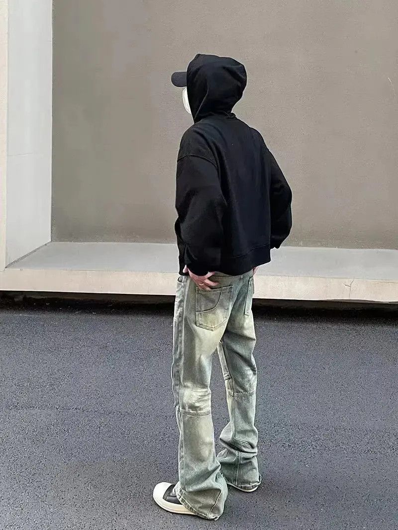 Japanese Brand Retro yellow mud-dyed distressed work jeans Size US 30 / EU 46 - 4 Thumbnail