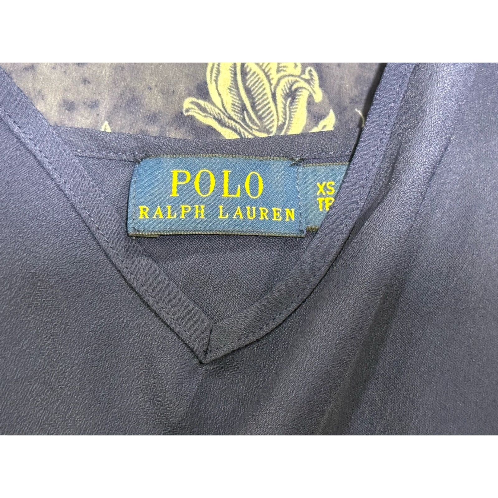Polo Ralph Lauren Polo Ralph Lauren Blouse Viscose Floral-Print Blue XS 3/4 Sleeve Tie Under Shirt Women's Regular Sizes Size XS / US 0-2 / IT 36-38 - 7 Thumbnail