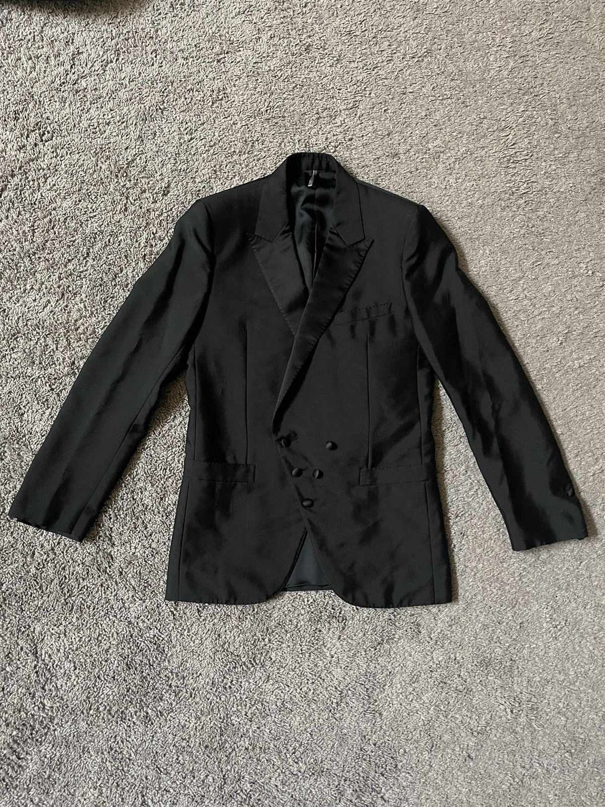 Hedi Slimane Dior Homme 06SS Satin Peak Lapel Blazer Size 46R - 1 Thumbnail