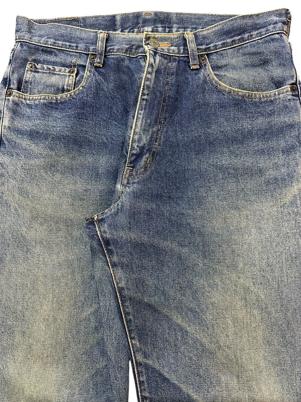 Denime Vintage Japanese Brand Blue Faded Wash Distress Baggy Jeans Size US 32 / EU 48 - 4 Thumbnail