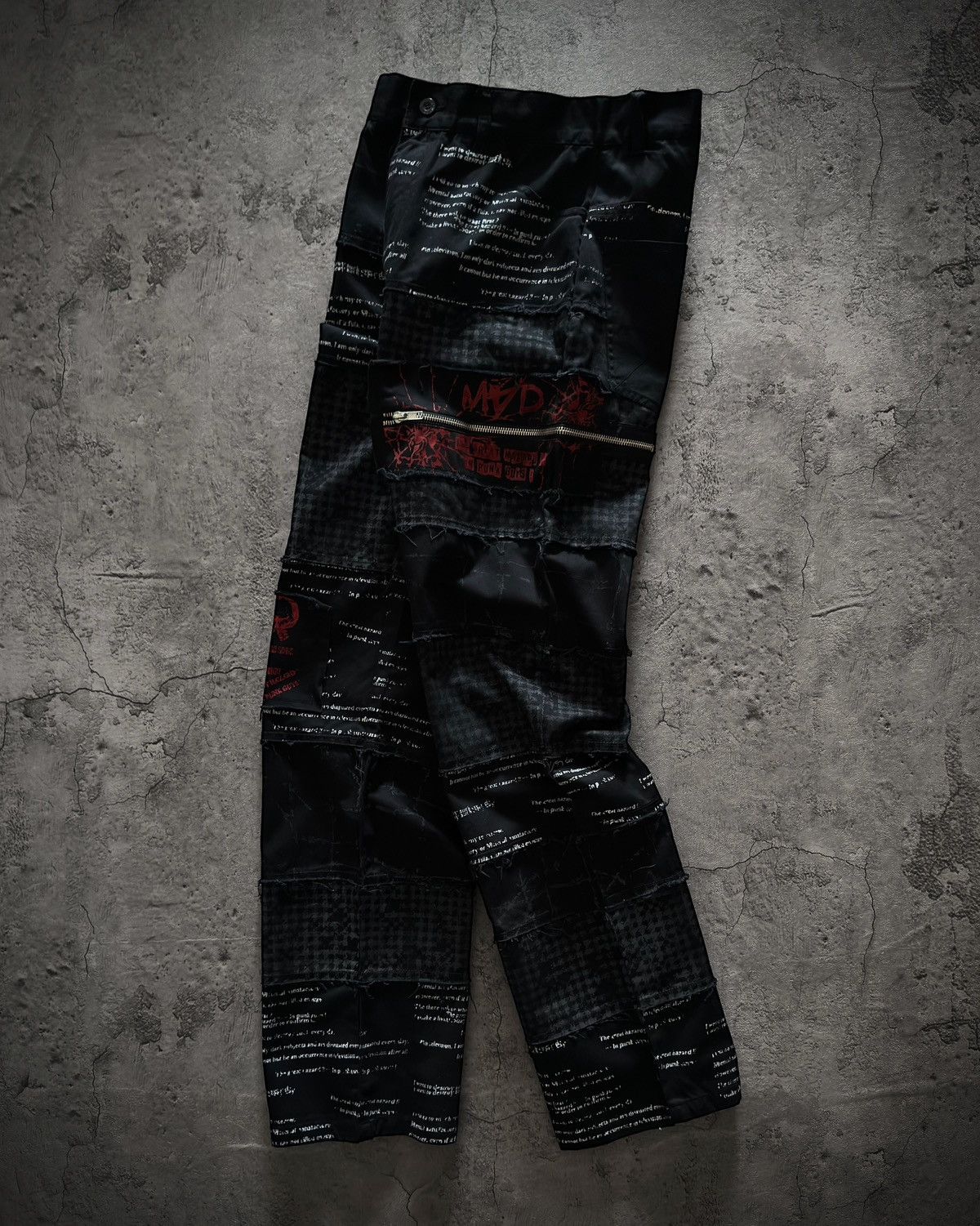 Japanese Brand MAD MVD “PATCHLINE” BLACK PUNK PANTS Size US 28 / EU 44 - 8 Thumbnail