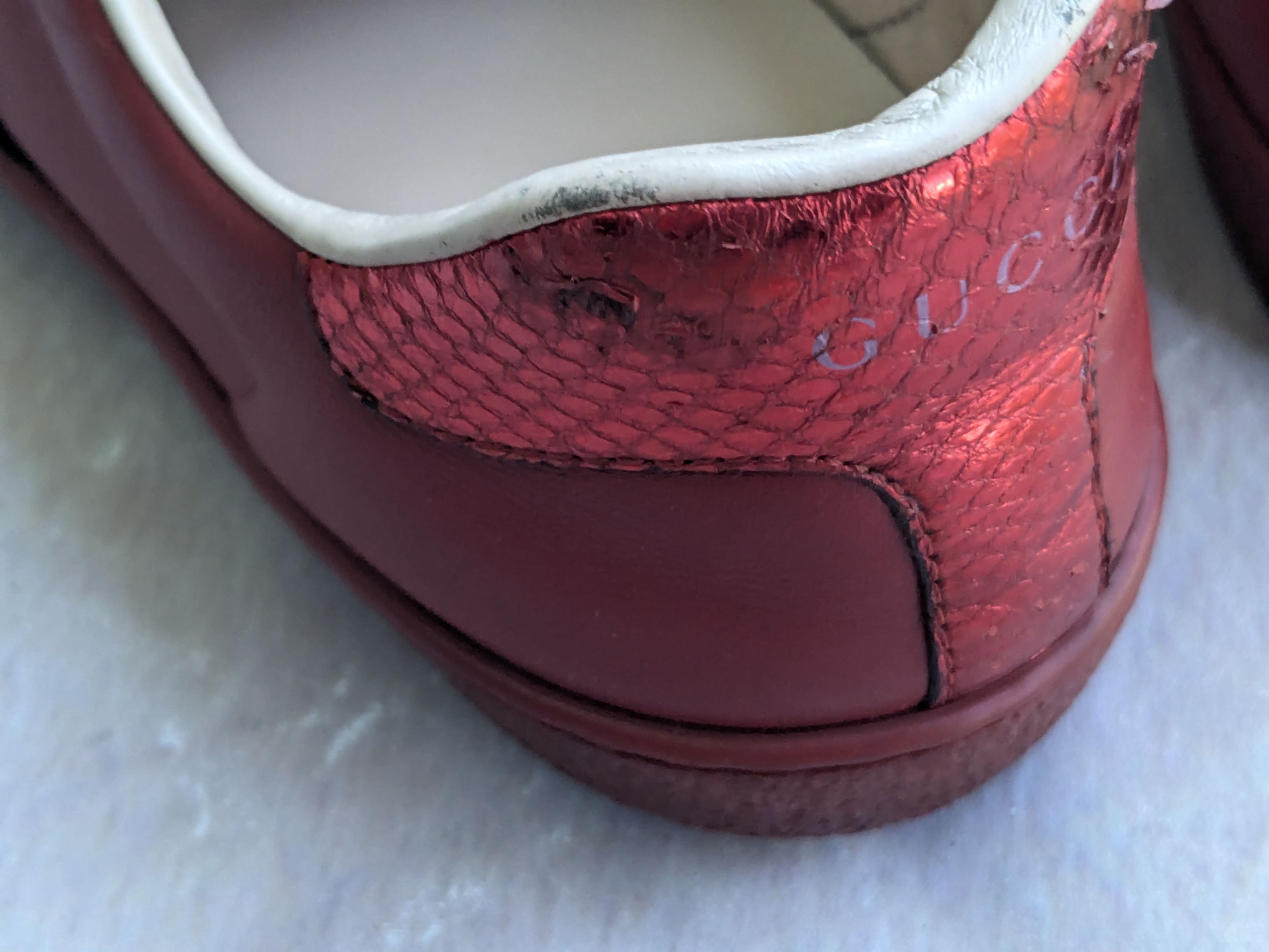Gucci Gucci Ace Sneakers 9.5 Red Leather Low 429446 Size US 9.5 / EU 42-43 - 16 Thumbnail
