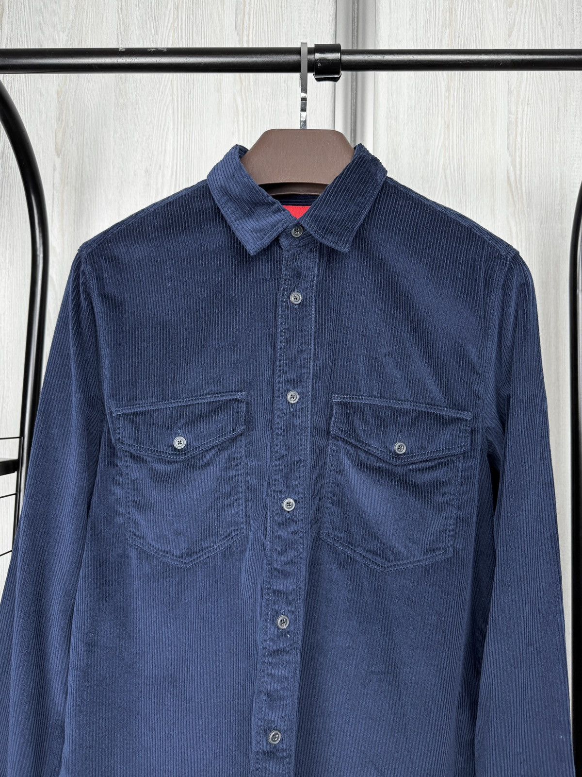 Hugo Boss HUGO Boss Straight Fit Navy Blue corduroy Epaz shirt size S Size US S / EU 44-46 / 1 - 3 Thumbnail