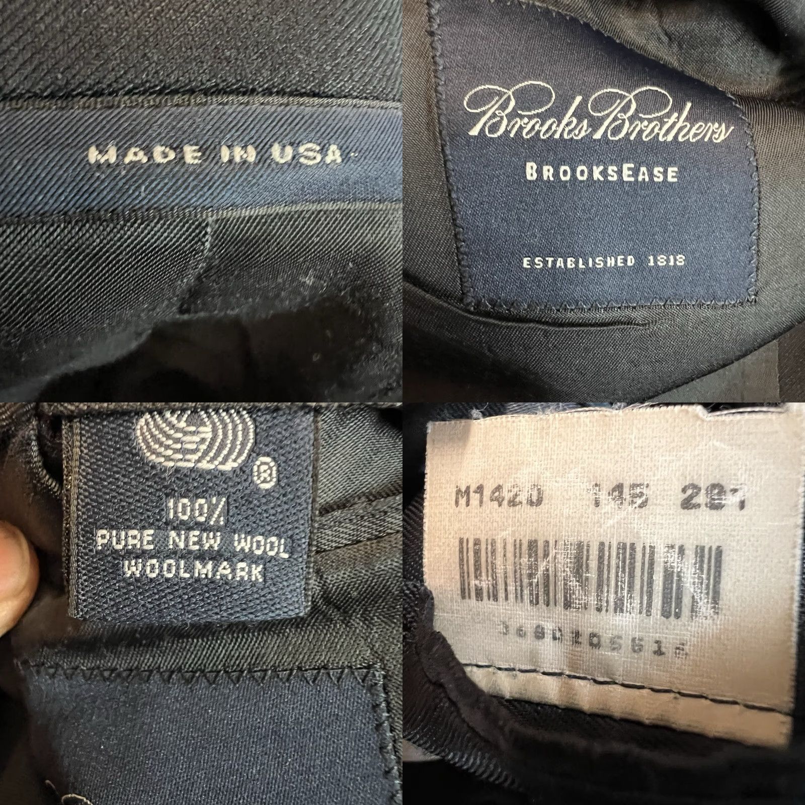 Brooks Brothers Brooks Brothers Blue Wool Blazer Jacket Single-Breasted Notch 2-Button 42R Mens Suit Coat Size 42R - 8 Thumbnail