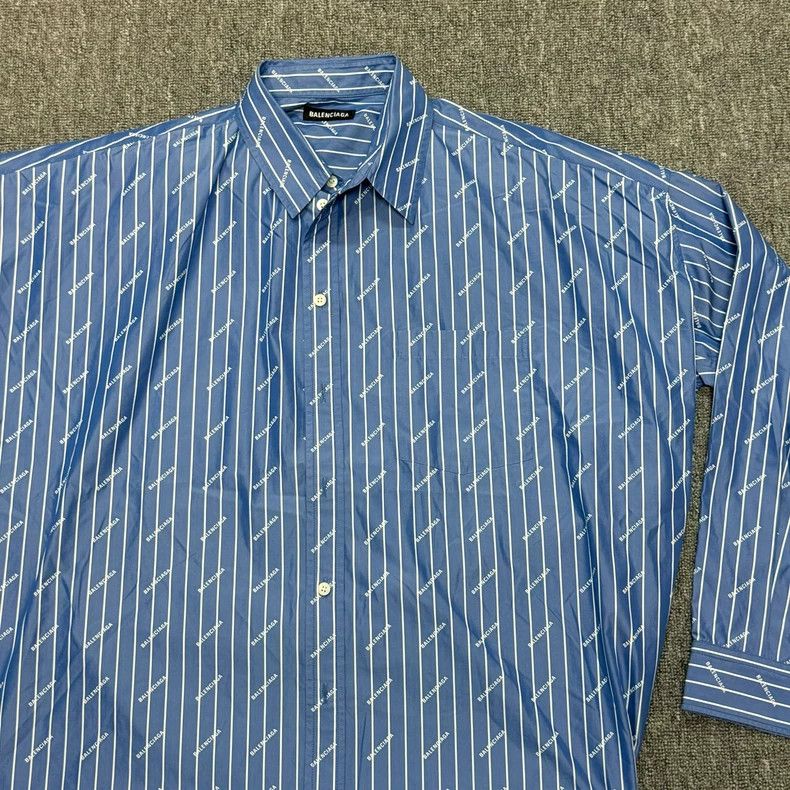 Balenciaga Balenciaga size 38 Blue and white stripes full printed log Size M / US 6-8 / IT 42-44 - 3 Thumbnail