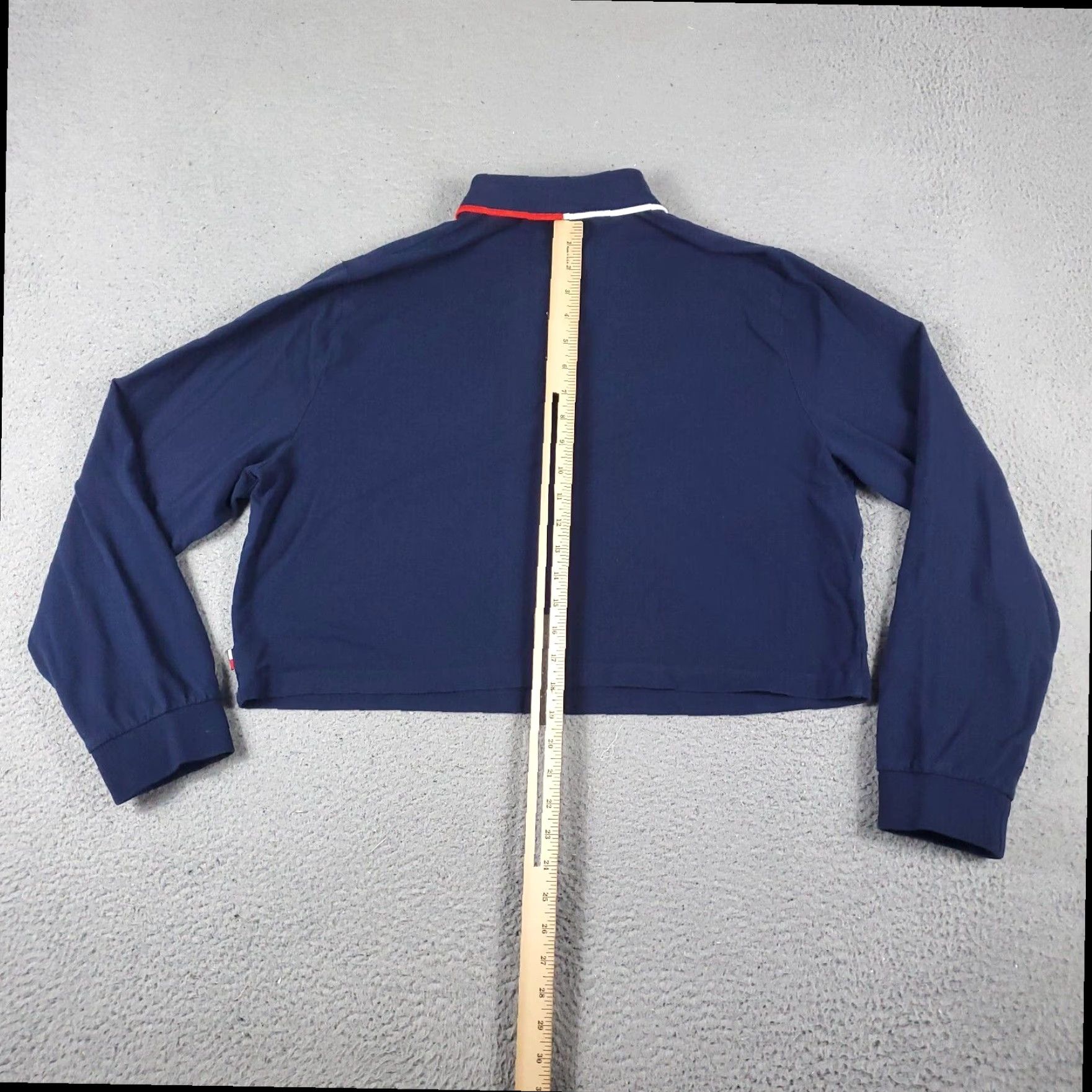 Tommy Hilfiger Tommy Hilfiger Polo Womens XL Extra Large Blue Crop Top Long Sleeve Size XL / US 12-14 / IT 48-50 - 6 Thumbnail