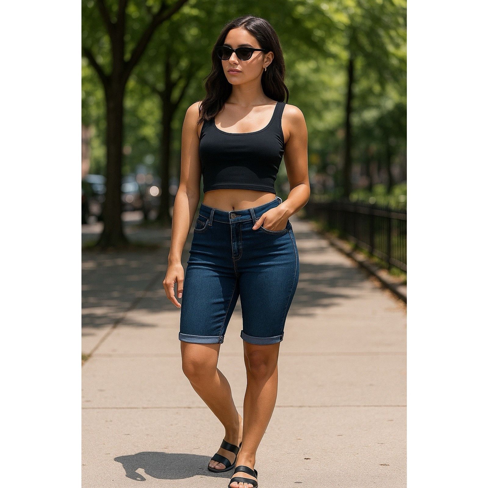 Apt. 9 APT 9 Women’s Size 6 Bermuda Jean Shorts Dark Wash Stretch Size 28" / US 6 / IT 42 - 10 Thumbnail