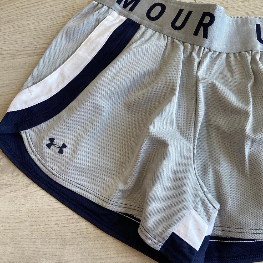 Under Armour Under Armour Grey Black Play Up Stripe Athletic Shorts Size 26" / US 2 / IT 38 - 2 Thumbnail