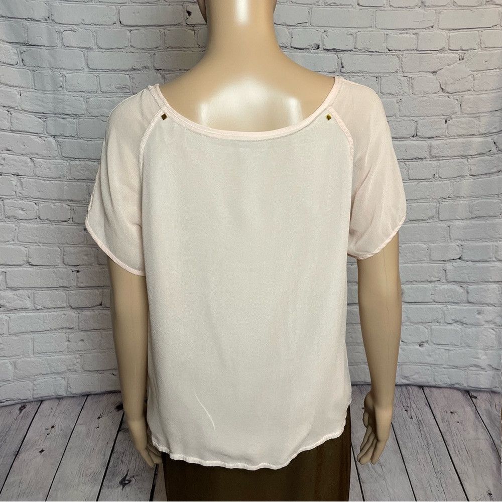 Other Alice Ritter Silk Pale Pink Short Sleeve Top Blouse Size 10 Size L / US 10 / IT 46 - 4 Thumbnail