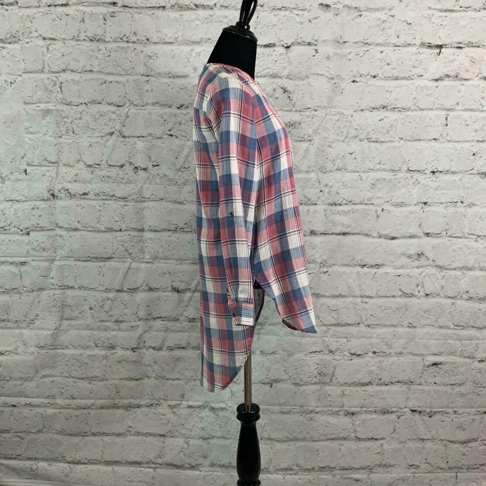 Anthropologie HOLDING HORSES Pink Plaid Long Sleeves Tunic Blouse XS Size XS / US 0-2 / IT 36-38 - 10 Thumbnail