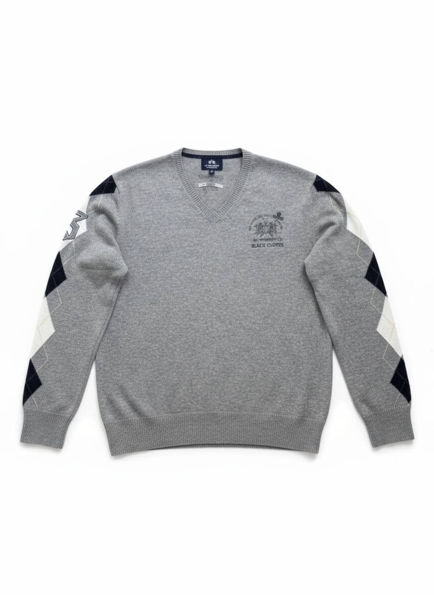 La Martina La Martina Cashmere & Wool "Black Clover" Sweater (Fits XL) Size US XL / EU 56 / 4 - 1 Thumbnail