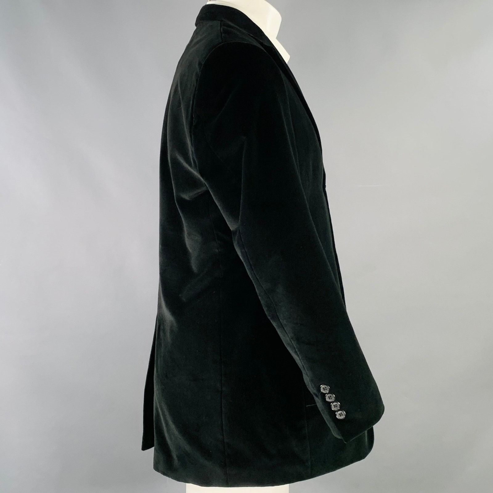 John Bartlett JOHN BARTLETT Black Velvet Single Breasted Sport Coat Size 38R - 2 Thumbnail