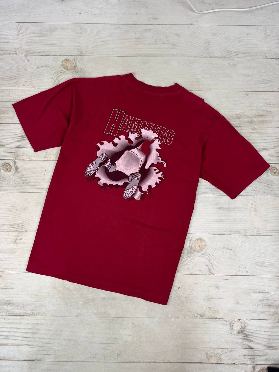 Vintage West Ham United Nutmeg Mills Breakthrough T Shirt 90s Size US XL / EU 56 / 4 - 2 Thumbnail