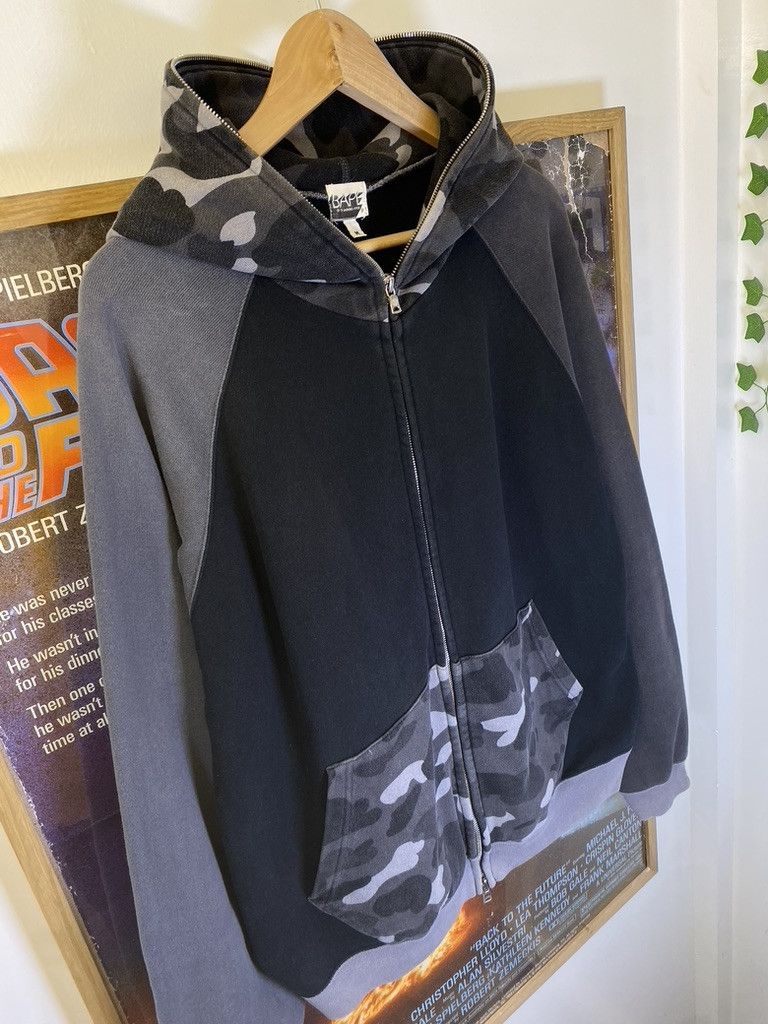 Bape 00s Bape Crazy Split Style Monochrome Camo Full Zip Hoodie Size US M / EU 48-50 / 2 - 4 Thumbnail