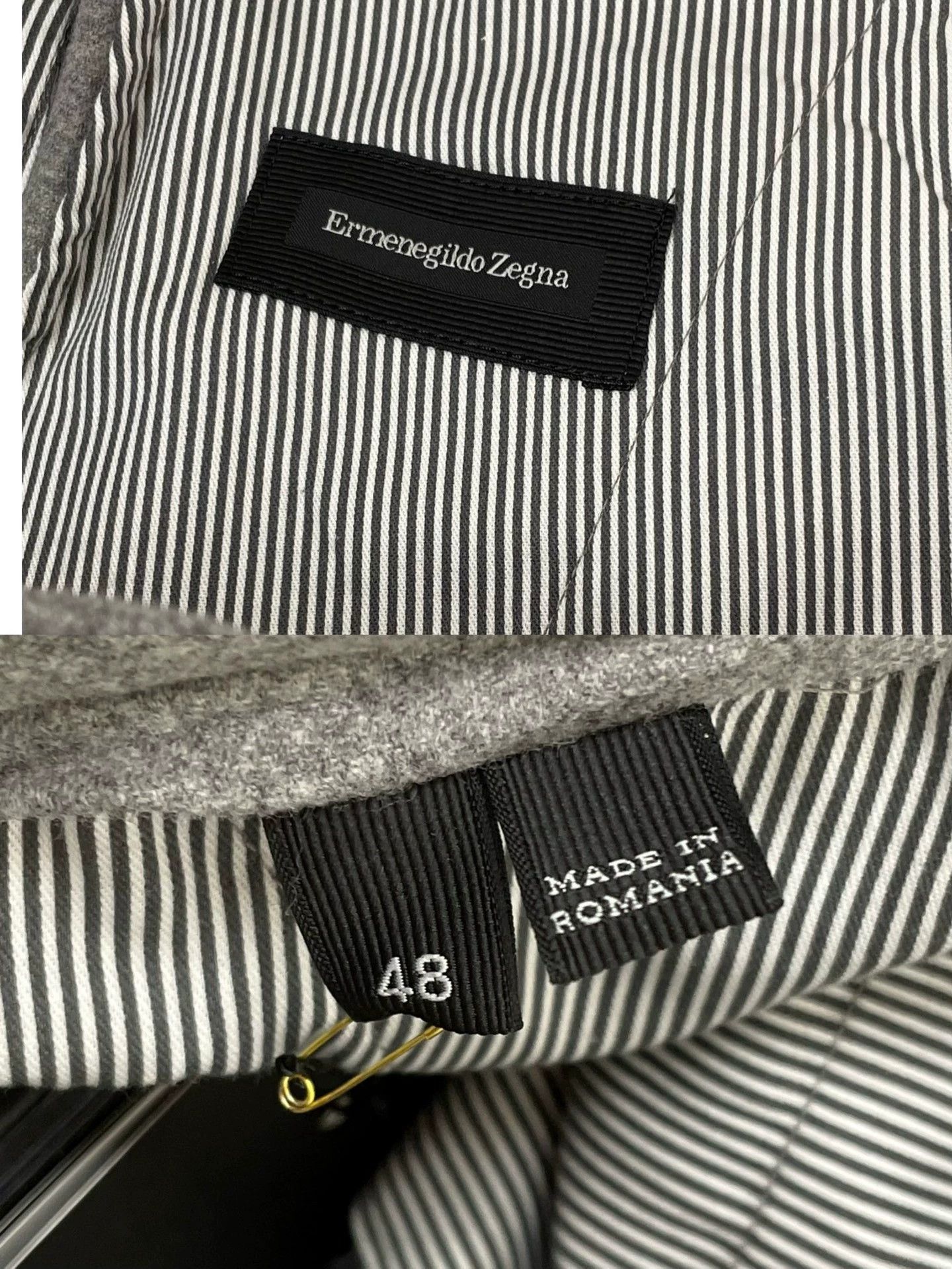Ermenegildo Zegna ZEGNA Gray Wool-Cashmere Leather Trim Pants 48 New Size US 32 / EU 48 - 3 Thumbnail