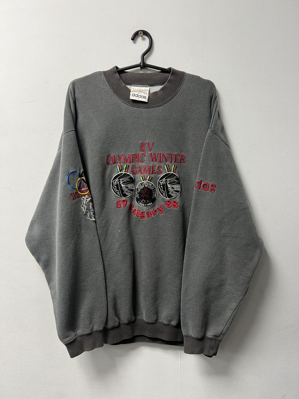 Adidas Adidas 1988 Calgary XV Olympic Winter Games Sweatshirt Rare Size US L / EU 52-54 / 3 - 2 Thumbnail