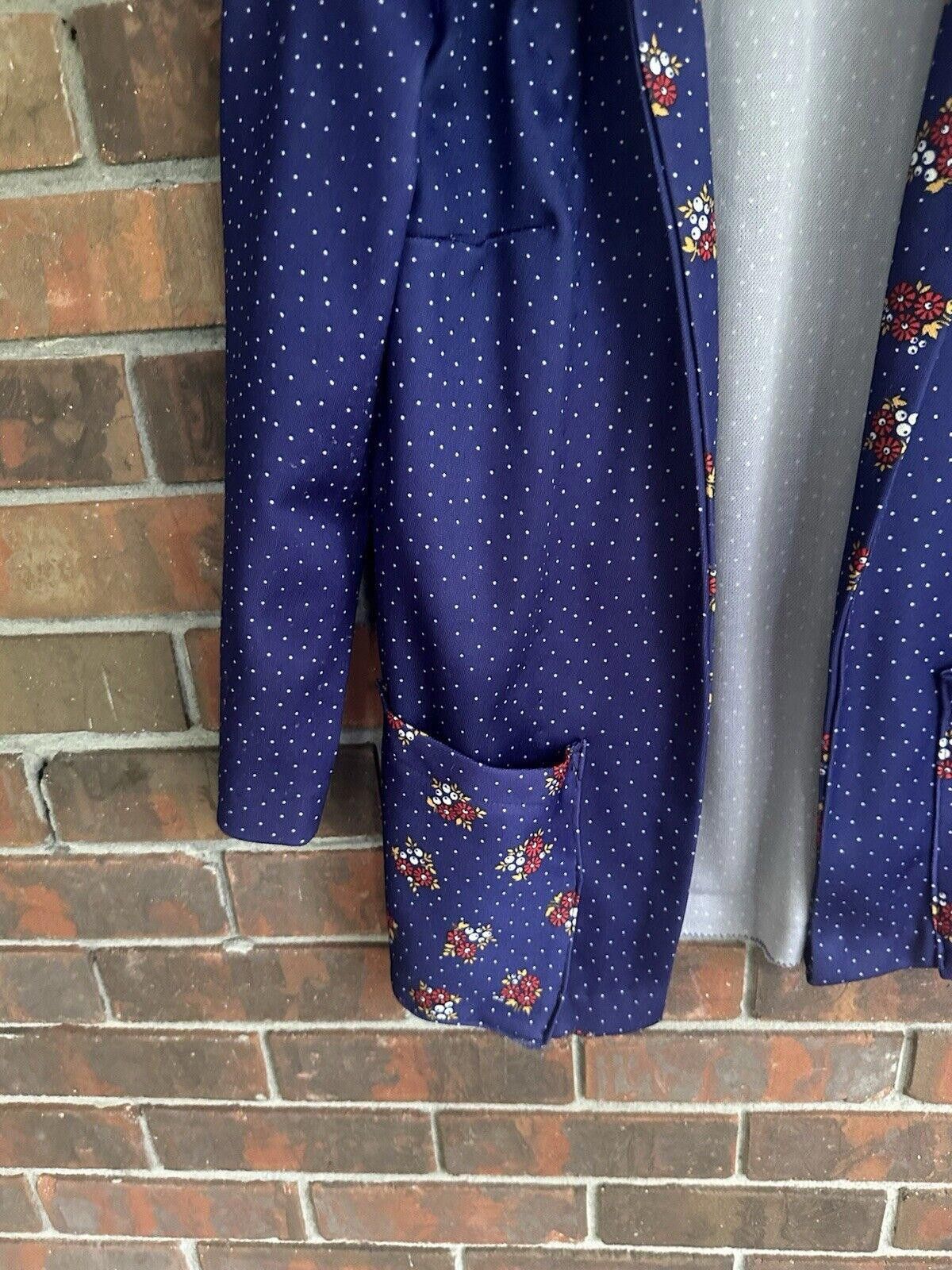 Designer Vintage Blouse Apron Top 70s Medium Floral With Pockets Size M / US 6-8 / IT 42-44 - 4 Thumbnail